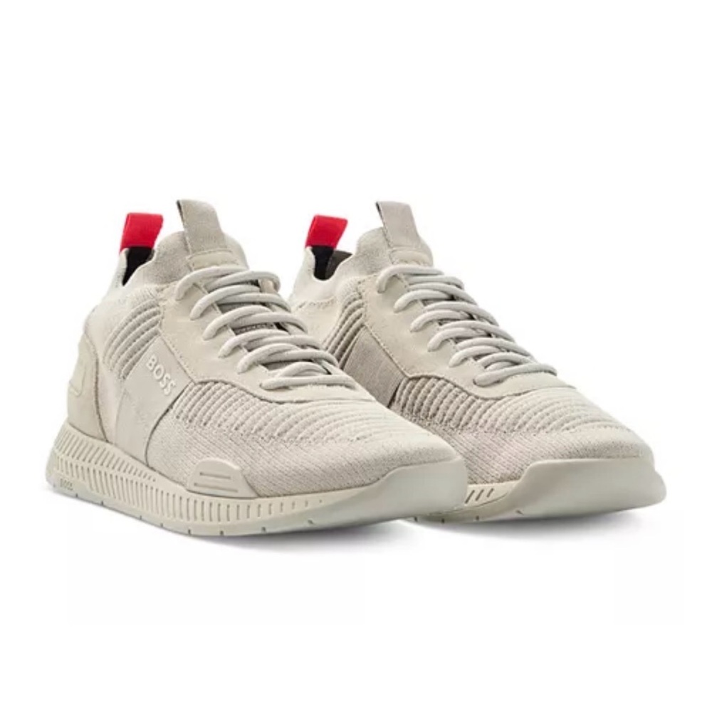 BOSS Men's Titanium Running Lace Up Sneakers